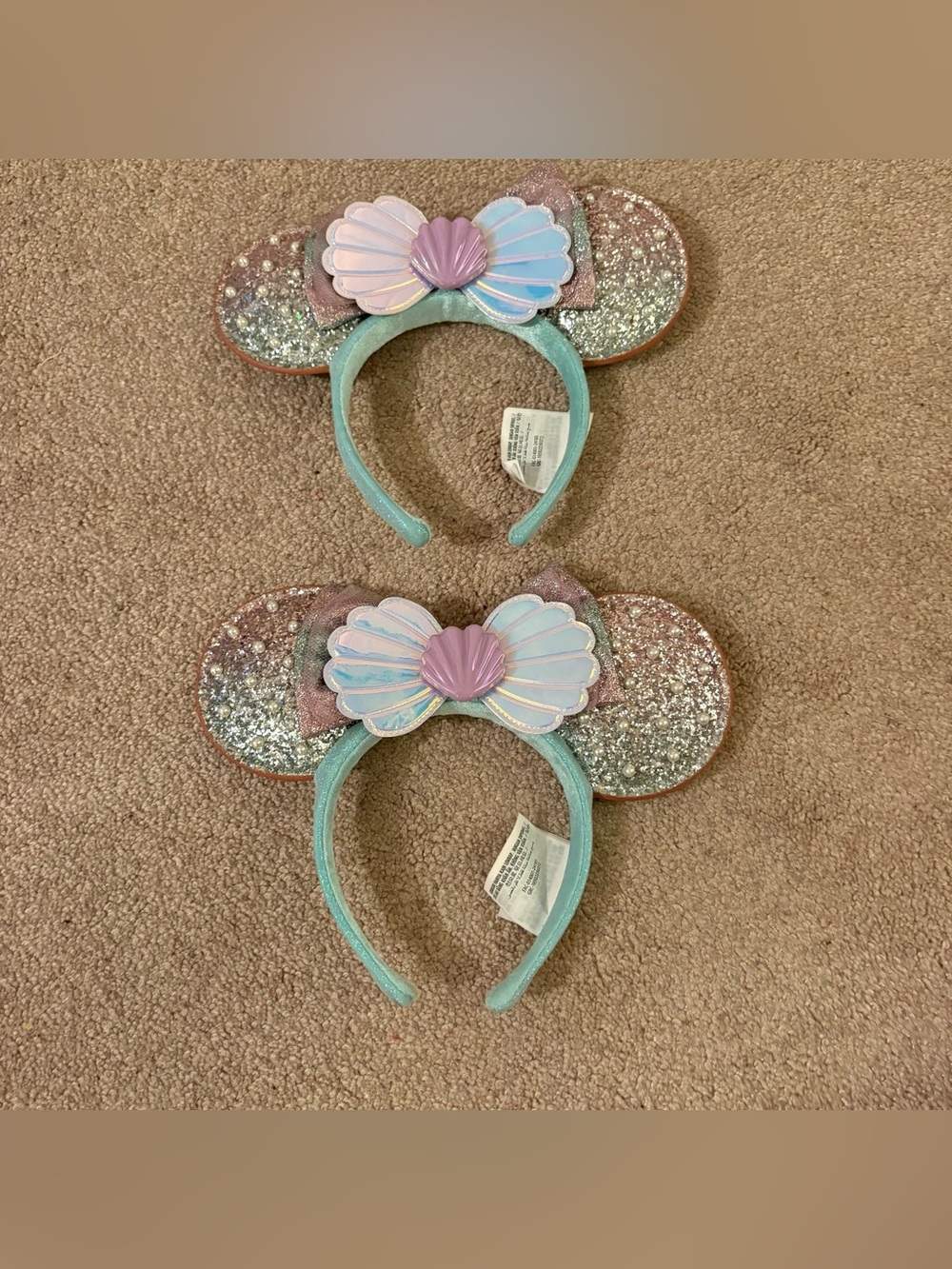 Disney Parks The Little Mermaid Ariel Seashell Pearl Minnie Ear Headband pair